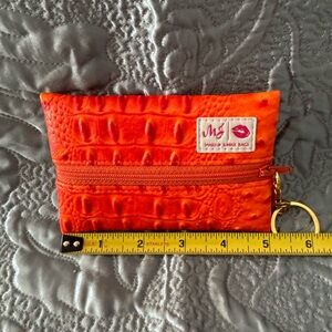 Makeup Junkie Orange Crocodile Texture Cosmetic Bag